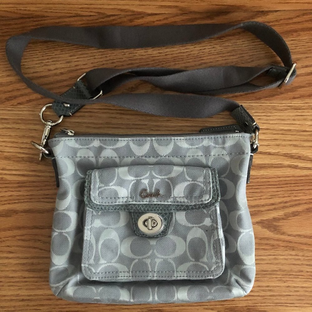 Coach Grey Signature Messenger Crossbody